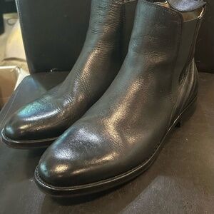 Bumu Handmade Black Leather Slip On Boot